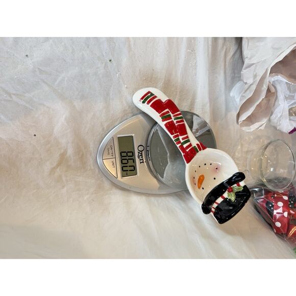 Ceramic Snowman Holiday Christmas Spoon Rest 10” NWOT - Picture 4 of 4